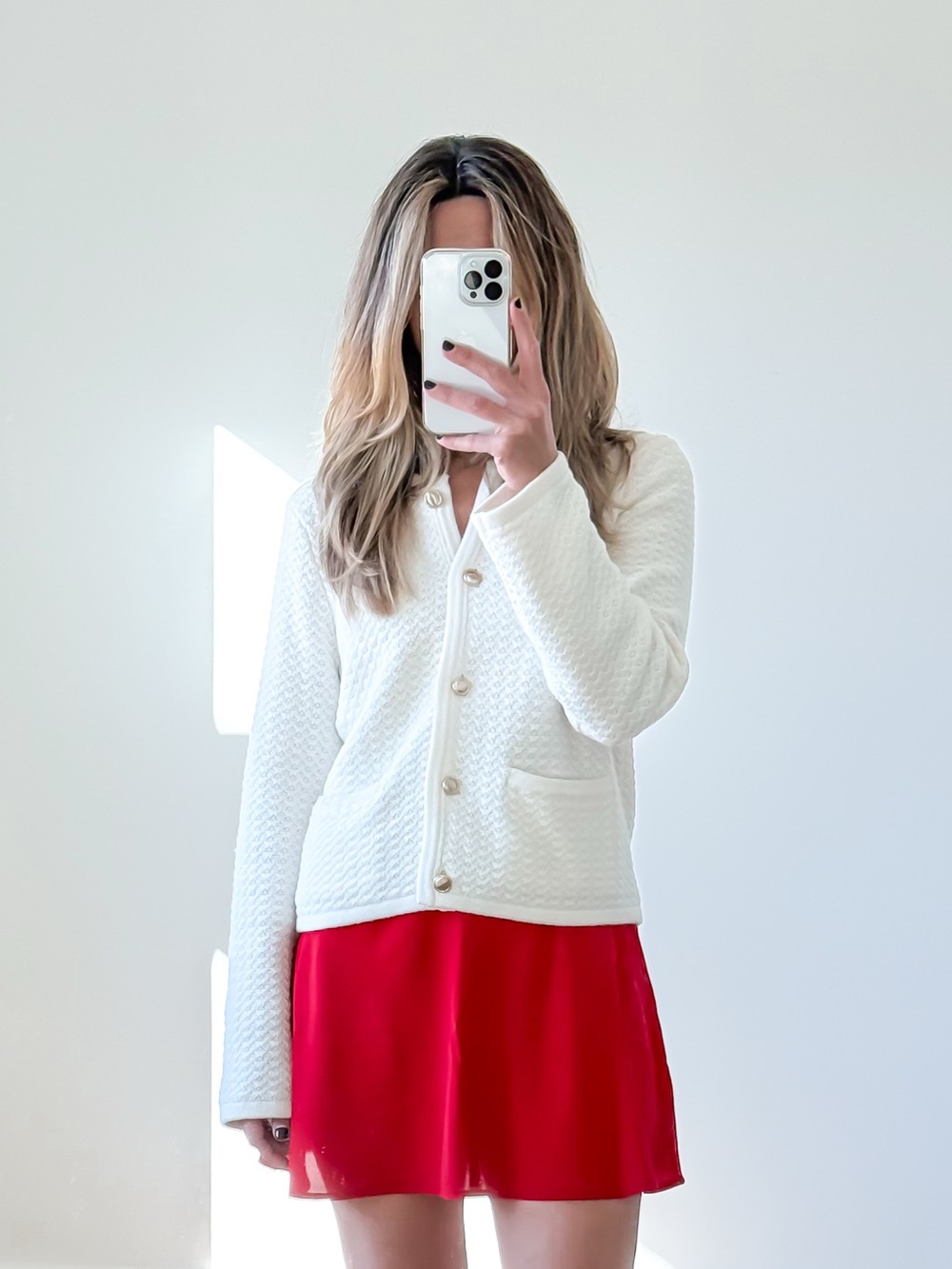 ABERCROMBIE Cream Textured gold Button Cardigan